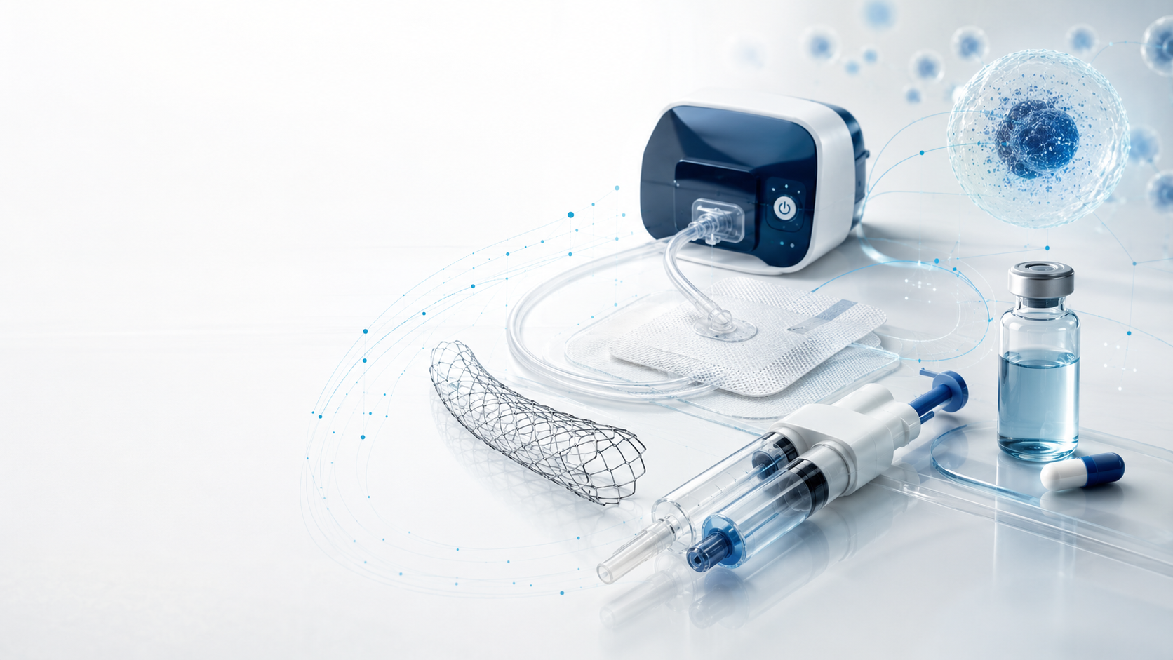 Integrated medical device, wound therapy, combination product, pharmaceutical and biologic technologies